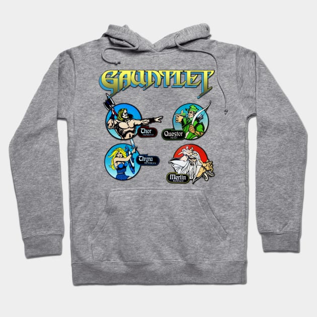 Gauntlet Old Arcade Logos Hoodie by BigOrangeShirtShop